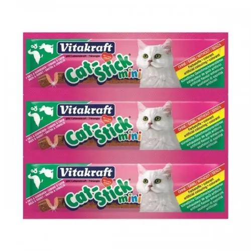 Recompensa Pentru Pisici Vitakraft cu Iepure si Rata 3 Buc