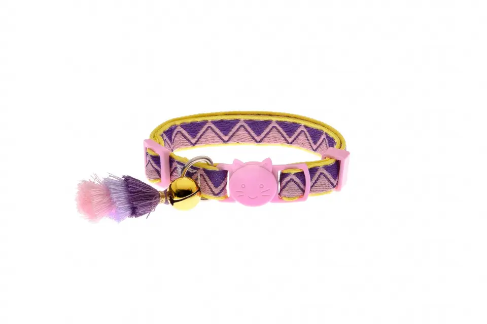 Zgarda Pentru Pisici Bohemian, Roz, 1 X 20-30 cm