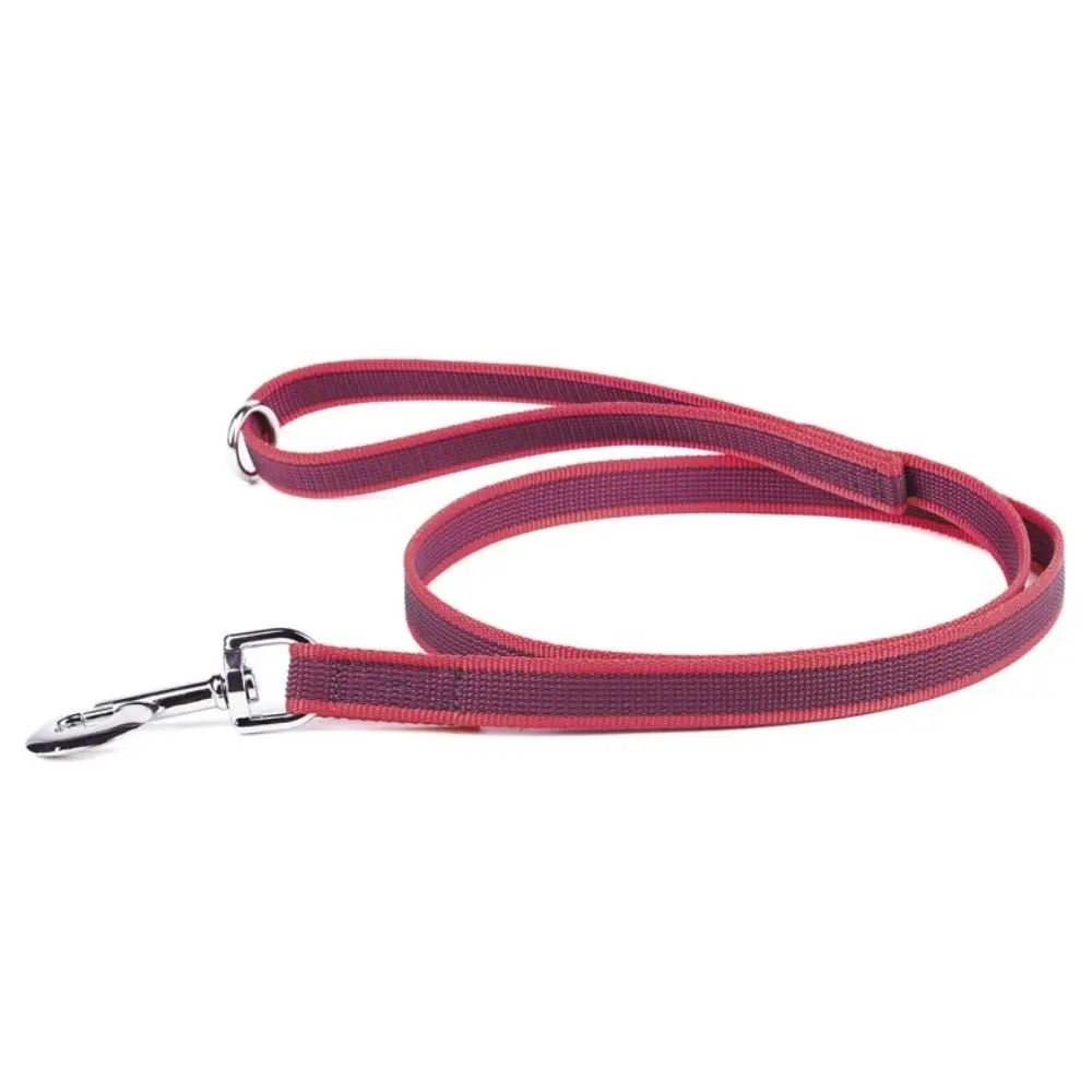 Lesa antiderapanta, rosie, compatibila cu zgarzi textile, lungime 120 cm, pentru caini cu greutate de pana la 50 kg