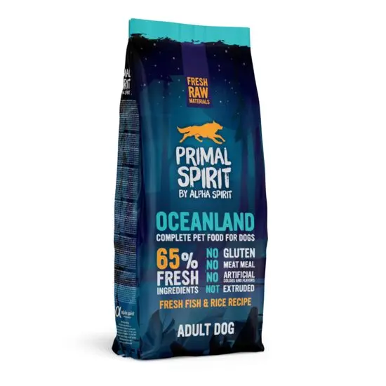 Hrana uscata Premium pentru caine Primal Spirit, Oceanland, cu peste proaspat, 12 kg