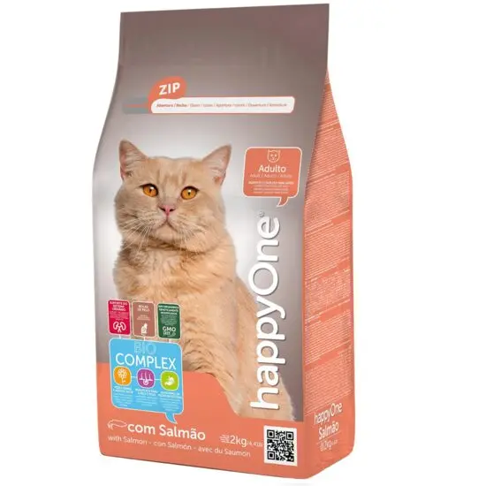 Hrana uscata pentru pisica HappyOne,cu Somon 2 kg