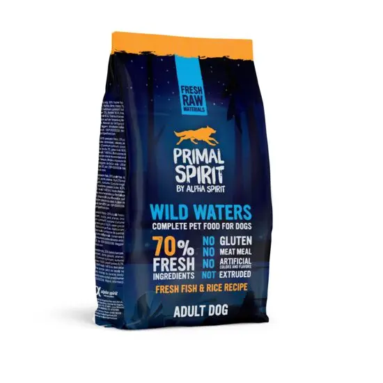 Hrana uscata Premium pentru caine Primal Spirit, Wild Waters, cu peste si pui, 1 kg