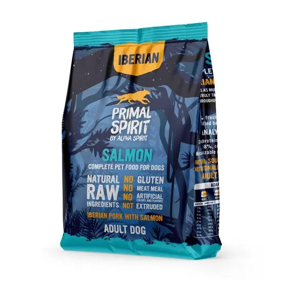 Hrana uscata Premium pentru caine Primal Spirit, cu somon si porc iberic, 12 kg
