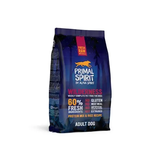 Hrana uscata Premium pentru caine Primal Spirit, Wilderness, cu porc, pui si peste, 1 kg