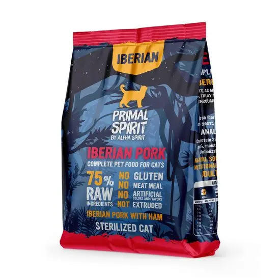 Hrana uscata Premium pentru pisica sterilizata Primal Spirit, cu porc iberic, 1 kg