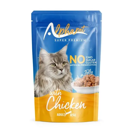 Hrana umeda pentru pisica Alphapet, cu carne de pui, 85 g
