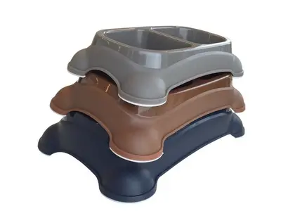 Bol dublu din plastic M-PETS, 2 x 950 ml