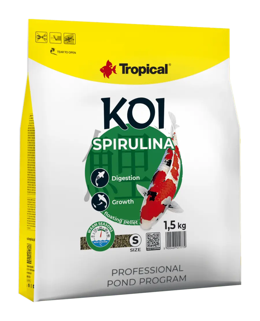 Hrana pentru pesti KOI, TROPICAL Fish, SPIRULINA, pellet M-1.5KG