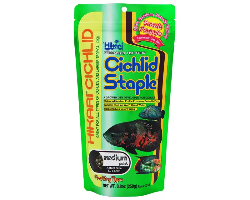 Dieta zilnica, ciclide si pesti tropicali mari, peleti plutitori, HIKARI CICHLID STAPLE MEDIUM 250g, 750ml