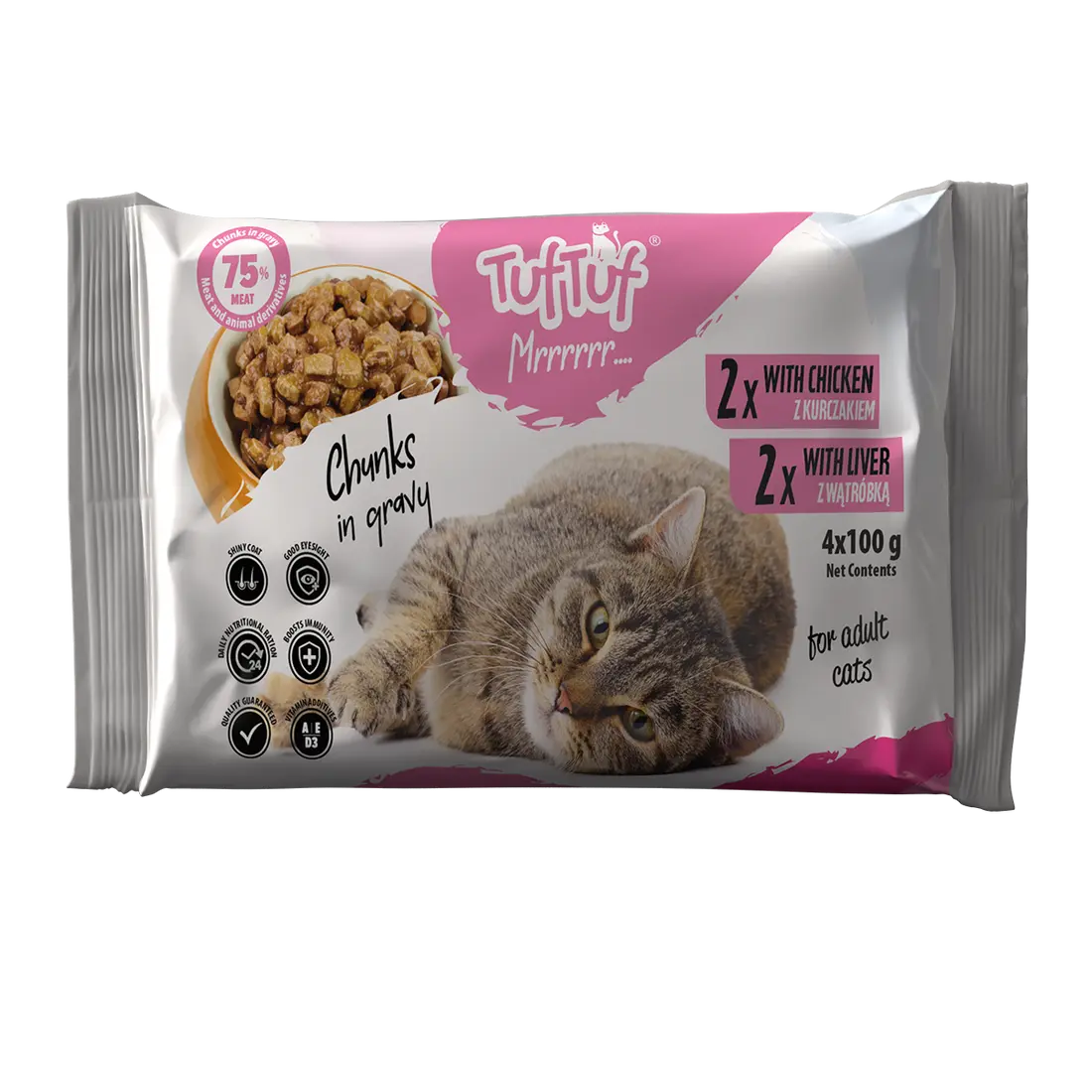 TUF TUF CAT- PACHET 4 X PLICURI 100G (2x PUI + 2x FICAT PUI)