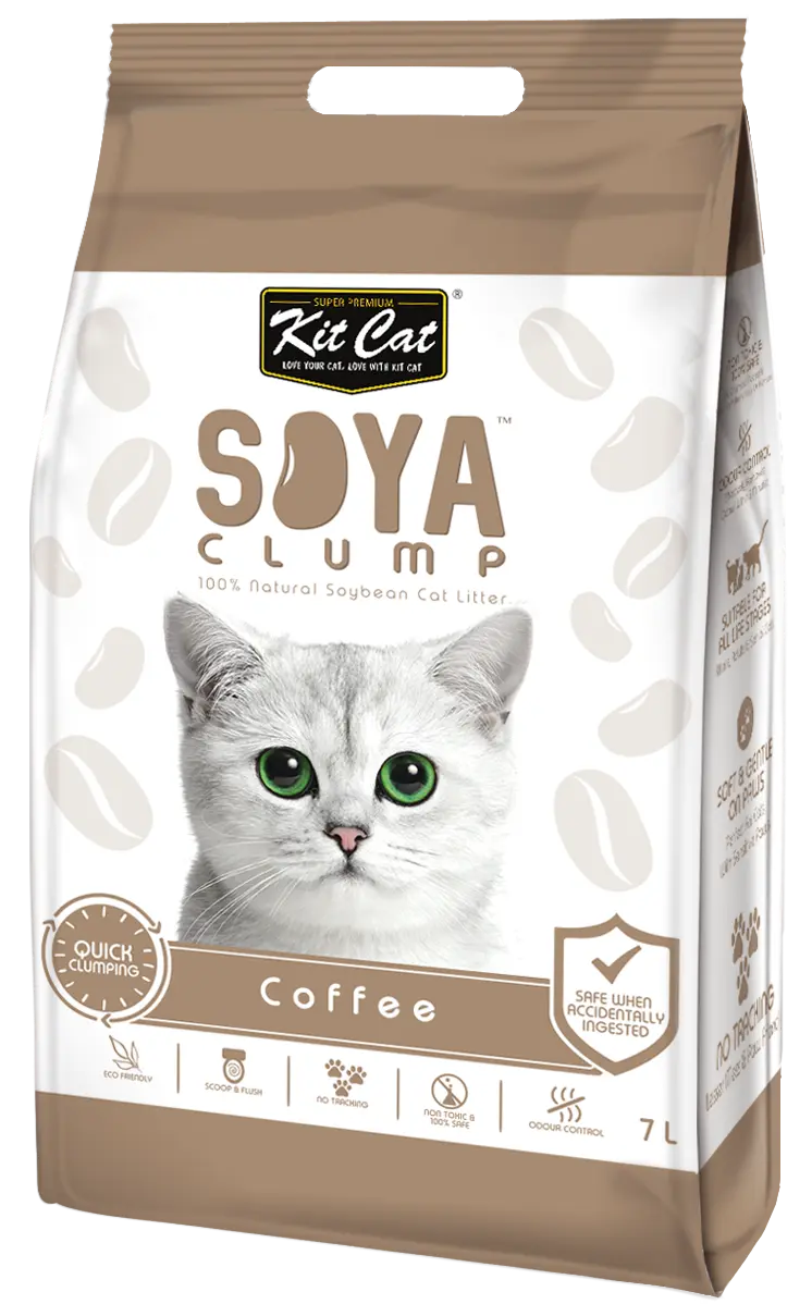 Asternut igienic pentru pisici KIT CAT SOYA CLUMP - Coffee- 7L