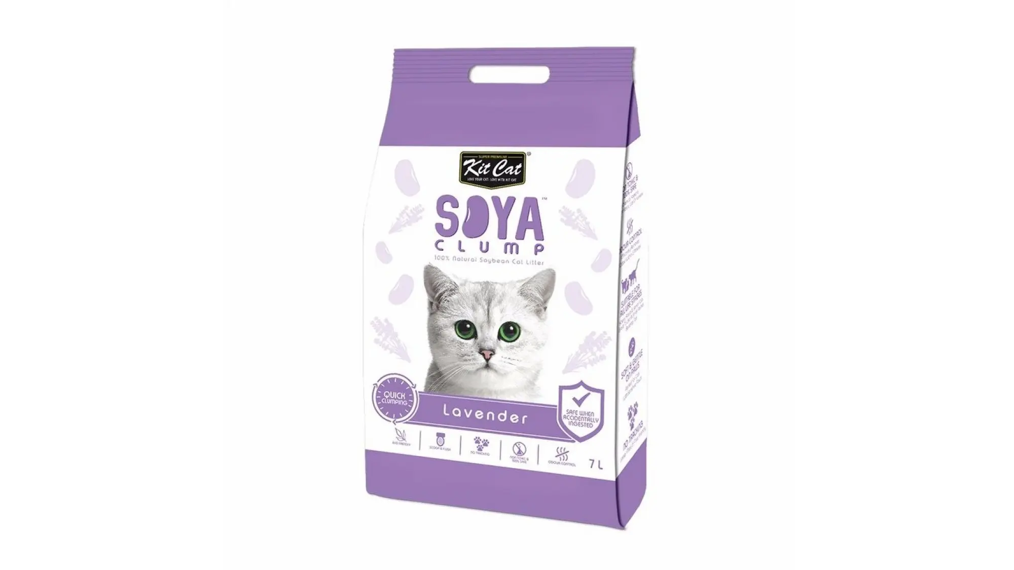 Asternut igienic pentru pisici KIT CAT SOYA CLUMP - Lavender- 7L