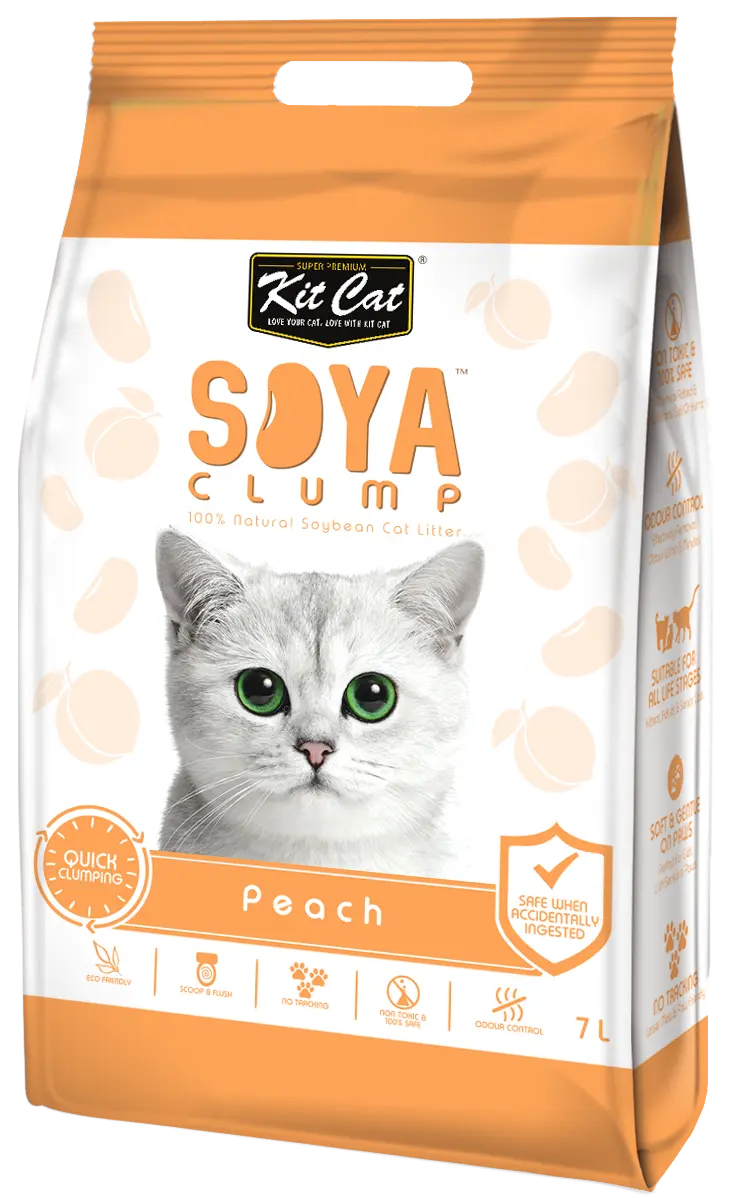 Asternut igienic pentru pisici KIT CAT SOYA CLUMP - Peach- 7L