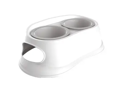 Castron dublu din plastic, pentru caini, M-PETS, 2 x 800 ml-10550501