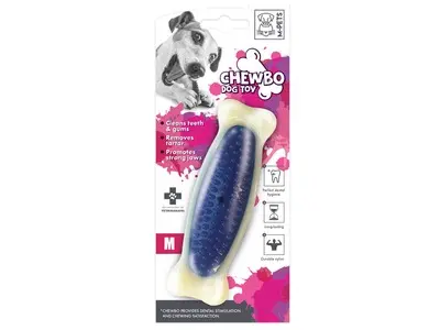 Jucarie pentru caini cu aroma de bacon, CHEWBO BONE M-PETS, M, 14x4x3 cm