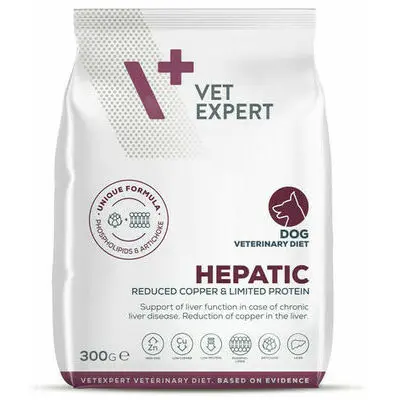 Hrana dietetica pentru caini cu afectiuni hepatice Vet Expert Hepatic Dog, 300 g
