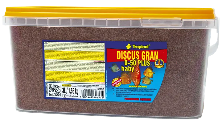 DISCUS GRAN D-50 PLUS BABY Tropical Fish, 3L/1.56 kg