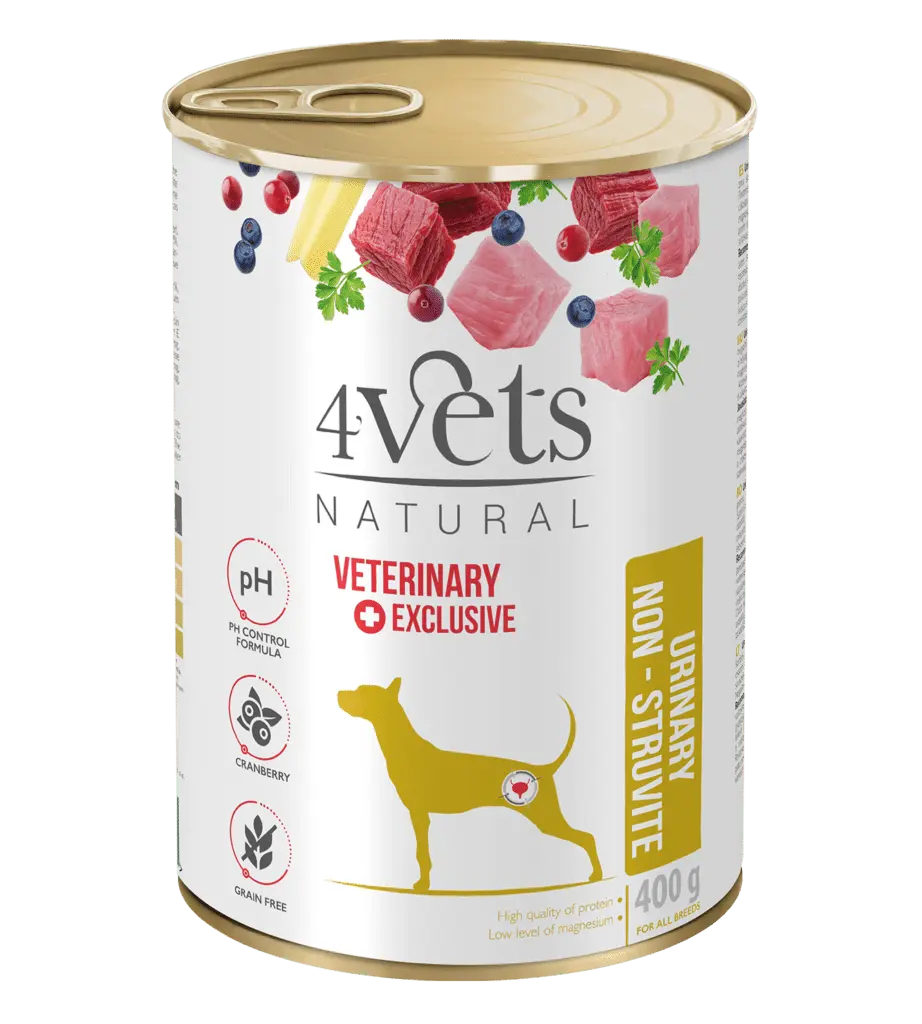 Dieta veterinara pentru caini cu afectiuni ale tractului instestinal, 4VetS Urinary Non-Struvite, 400 g