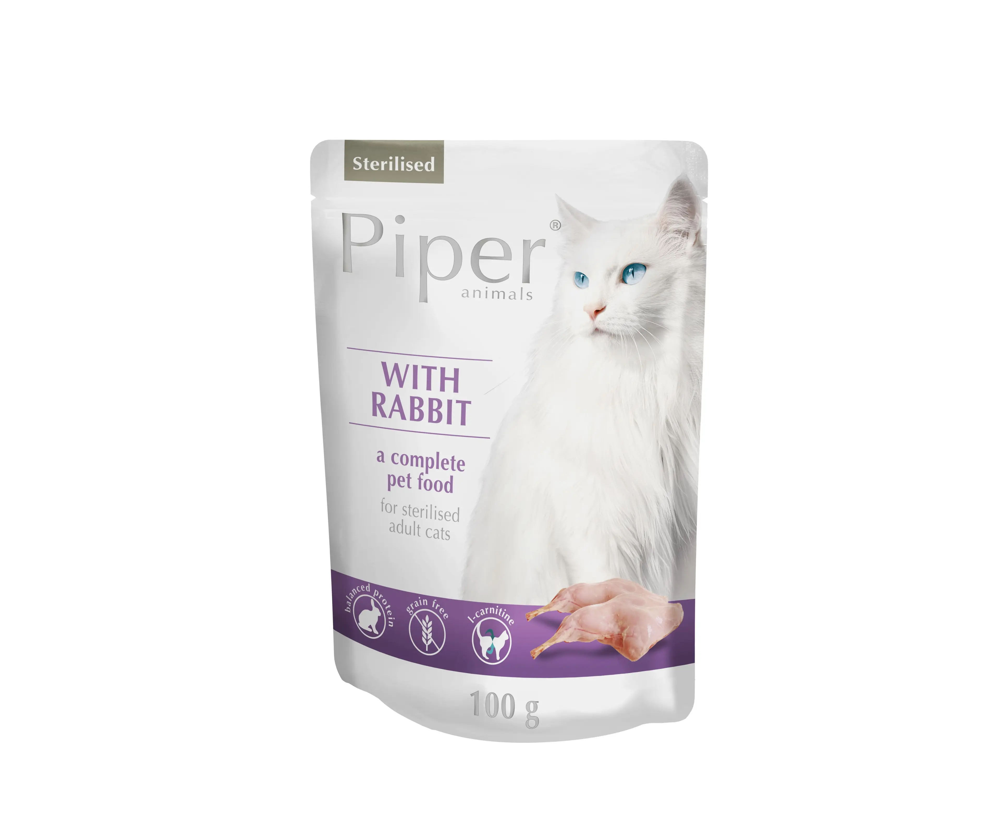 Hrana umeda PIPER CAT STERILISED, carne de iepure, 100 g