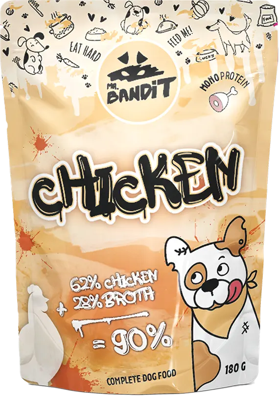 Hrana umeda pentru caini Mr. Bandit MonoProtein, pui in sos,180g