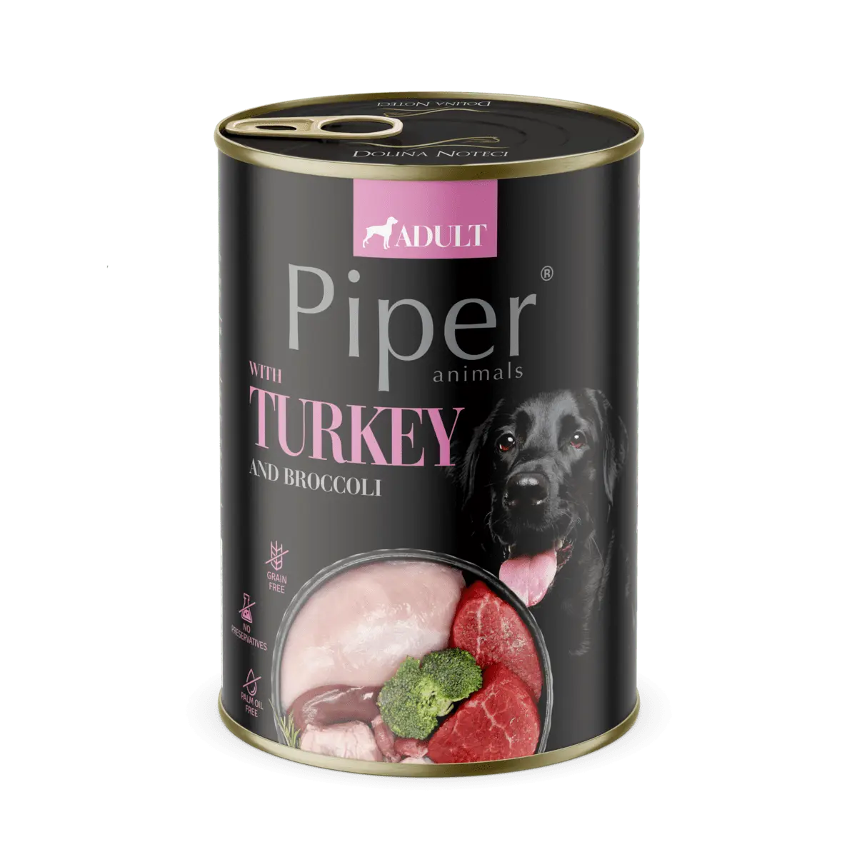 Hrana umeda pentru caini PIPER DOG, curcan si brocolli, 400g