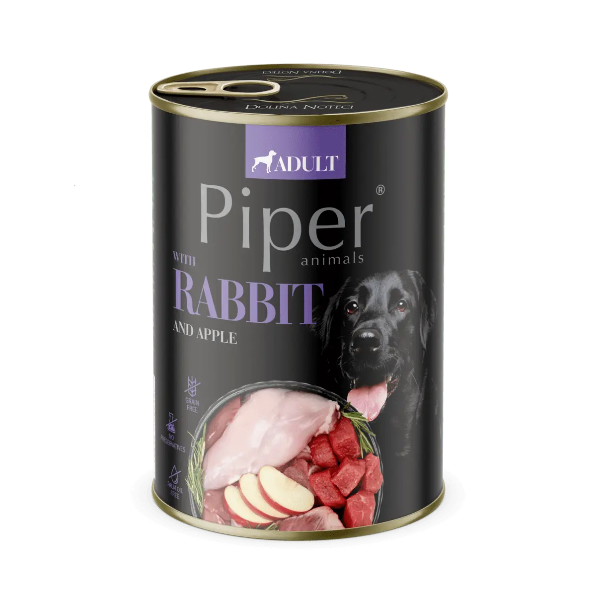 Hrana umeda pentru caini PIPER DOG, iepure si mar, 400g