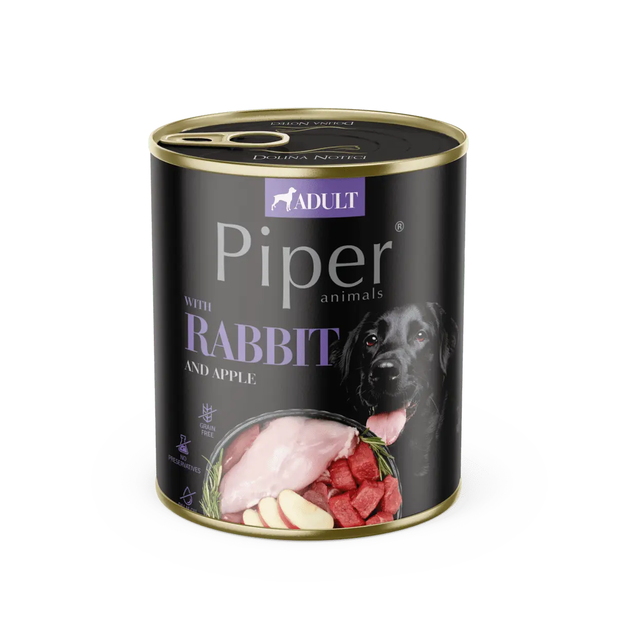 Hrana umeda pentru caini PIPER DOG, iepure si mar, 800g