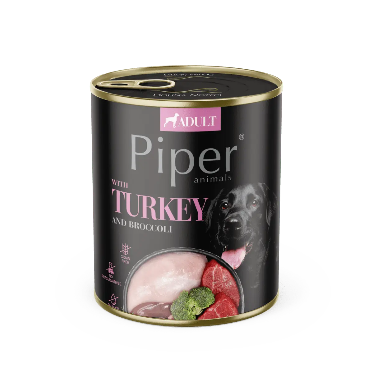 Hrana umeda pentru caini PIPER DOG, urcan si brocolli, 800g