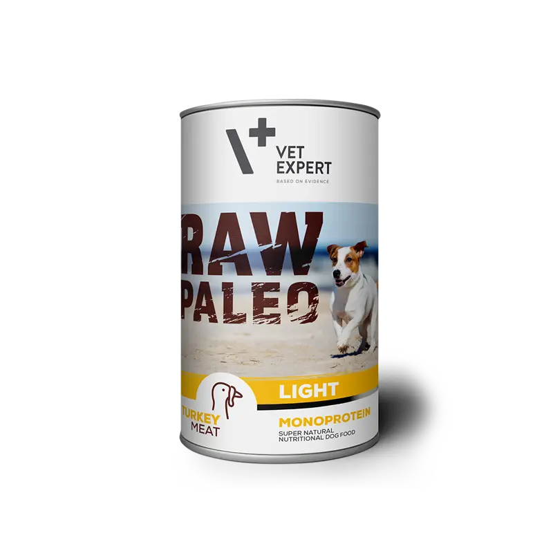 Hrana umeda pentru caini, RAW PALEO Light, conserva monoproteica, curcan, 400 g