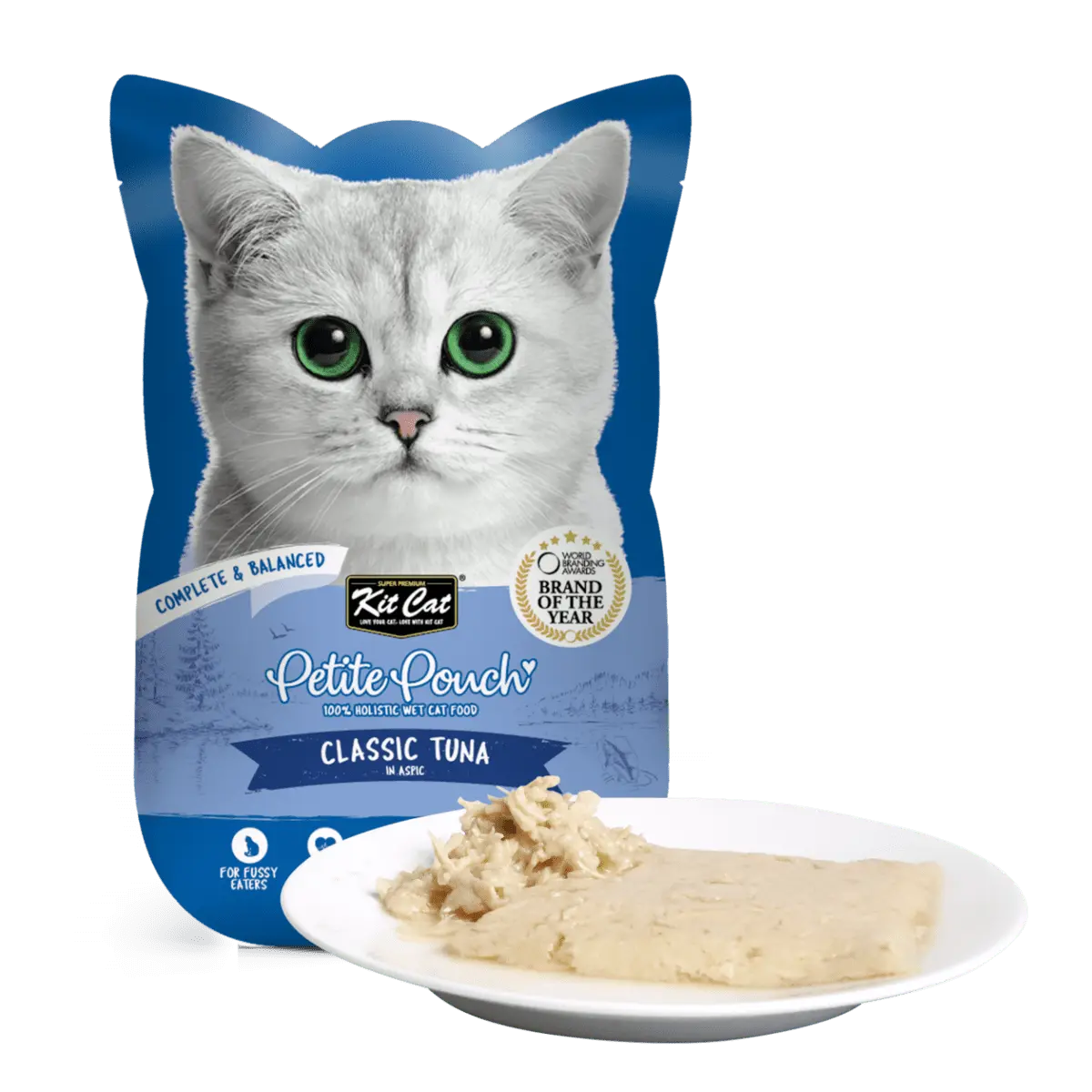 Hrana umeda pentru pisici 100% holistica, Kit Cat Petite Pouch, ton, 24 plicuri x 70g