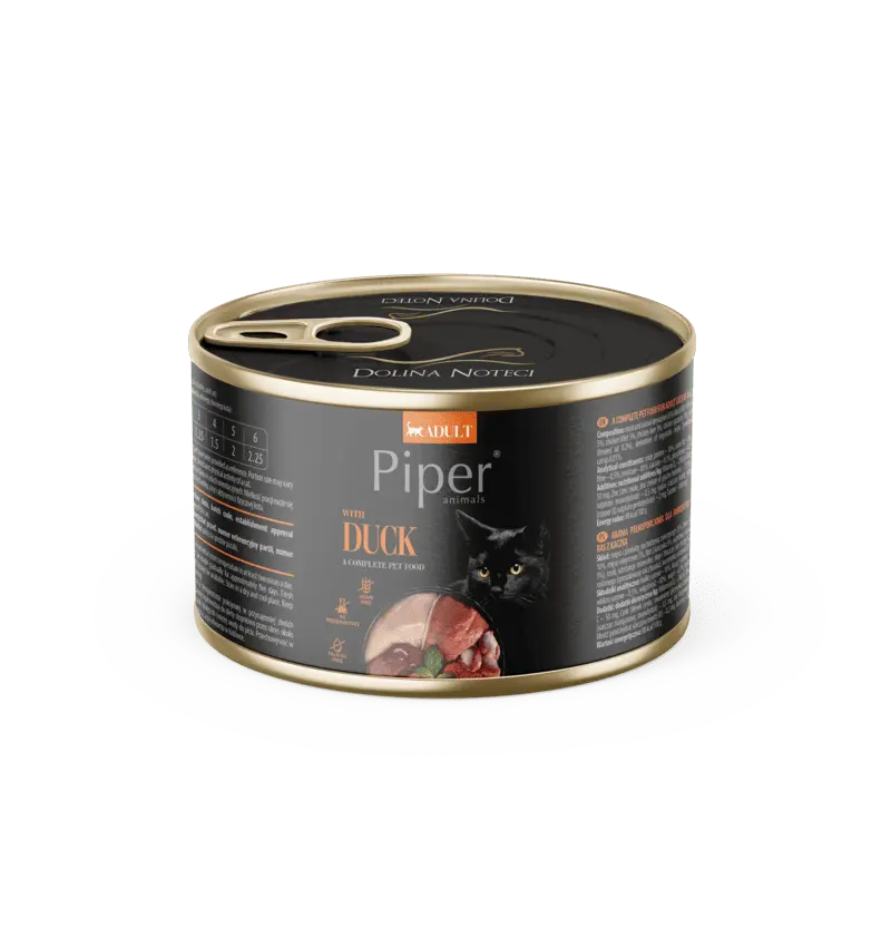 Hrana umeda pentru pisici PIPER CAT, rata, conserva 185g
