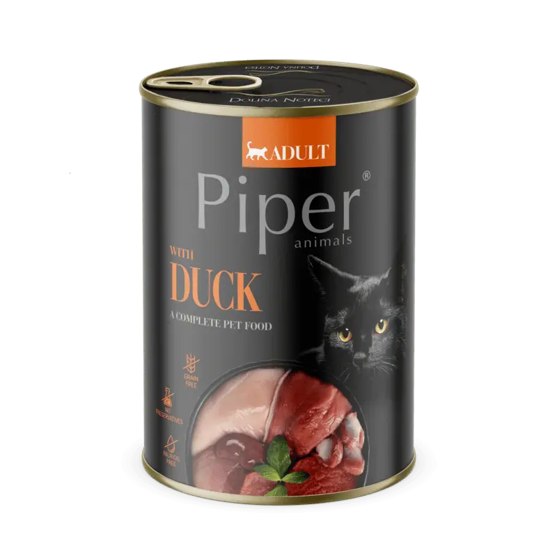 Hrana umeda pentru pisici PIPER CAT, rata, conserva 400g