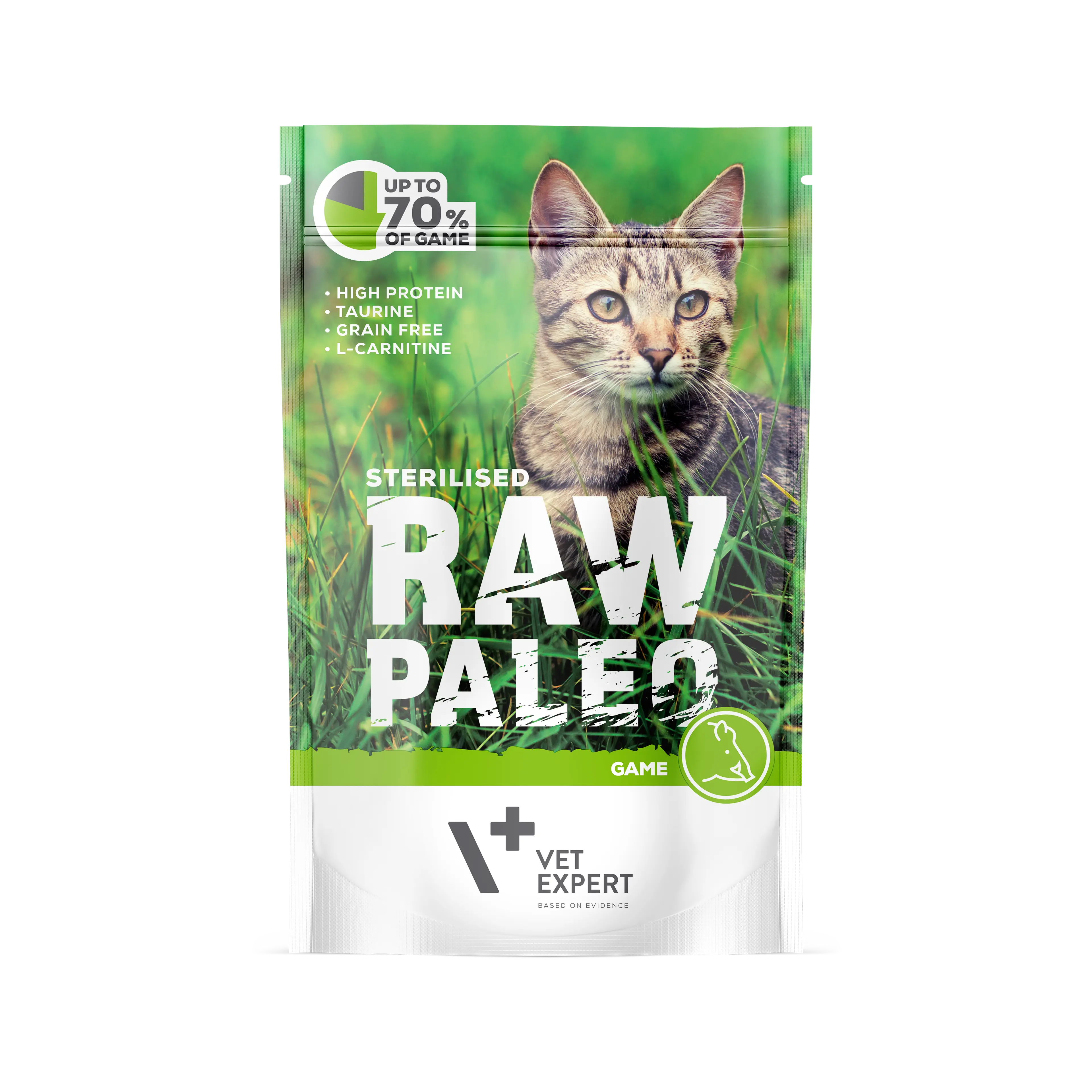Hrana umeda pentru pisici, RAW PALEO CAT, STERILISED, carne de vanat, 100 g