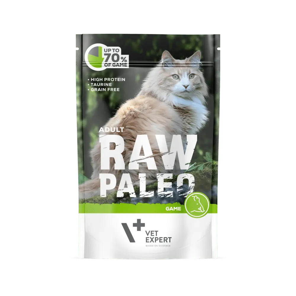 Hrana umeda pentru pisici, RAW PALEO CAT, adult, carne de vanat, 100 g