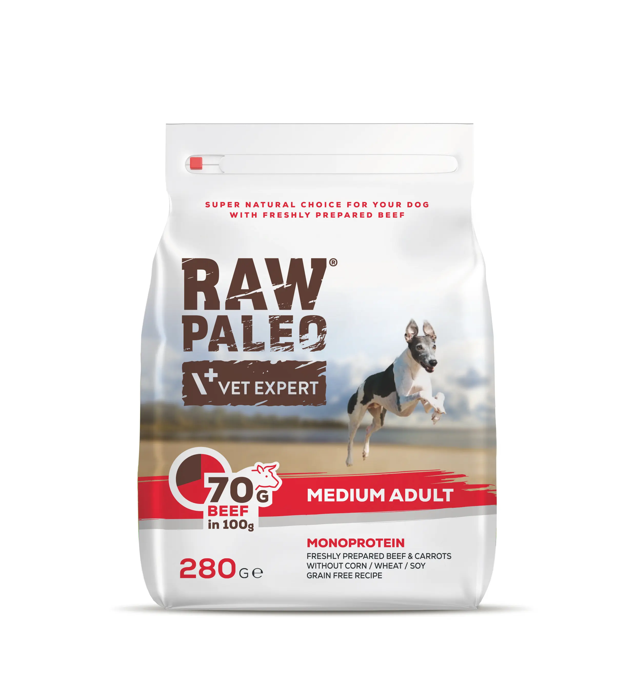 Hrana uscata, RAW PALEO VITA, adult, rase medii, 280 g