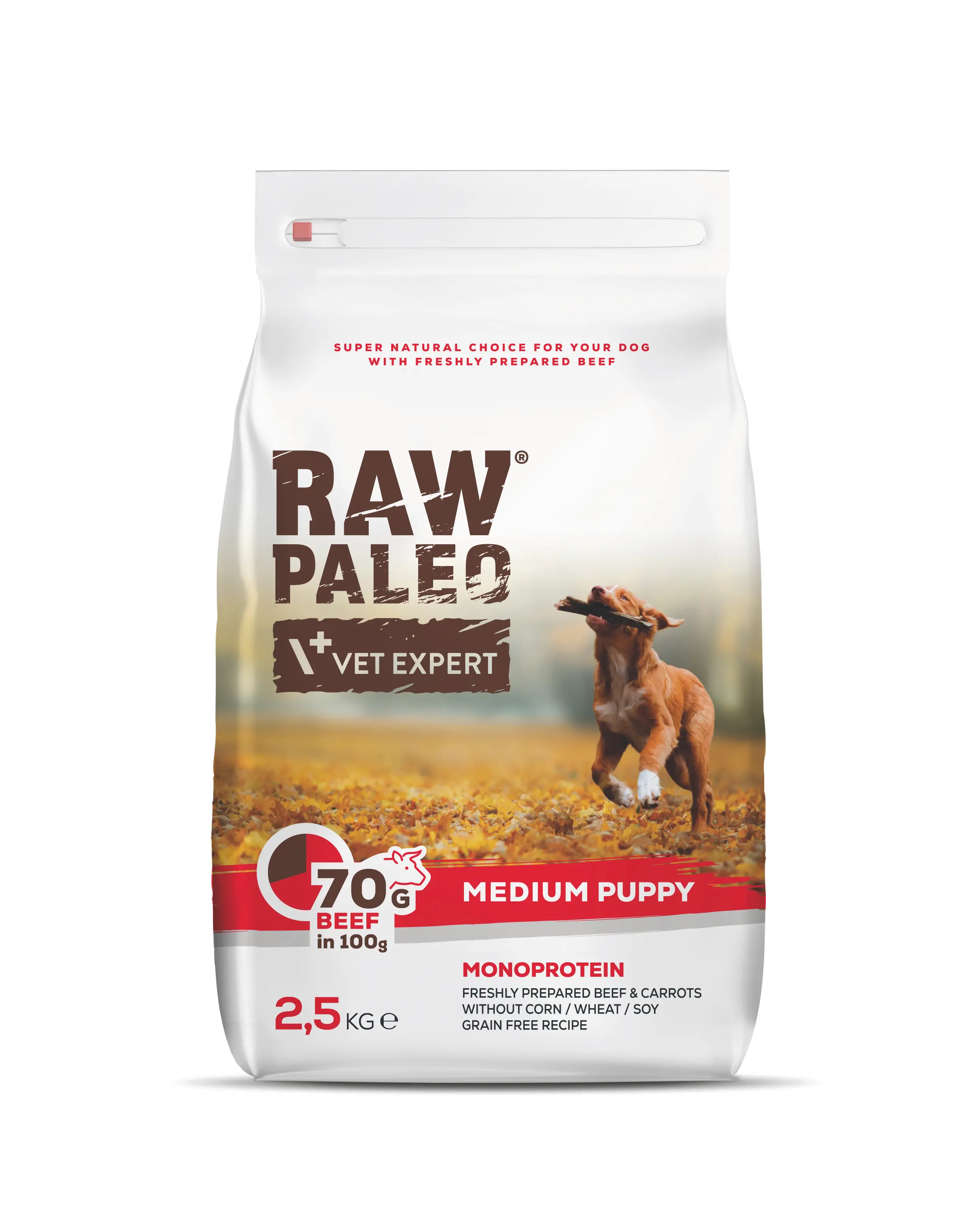 Hrana uscata, RAW PALEO VITA, puppy, rase medii, 2.5 kg
