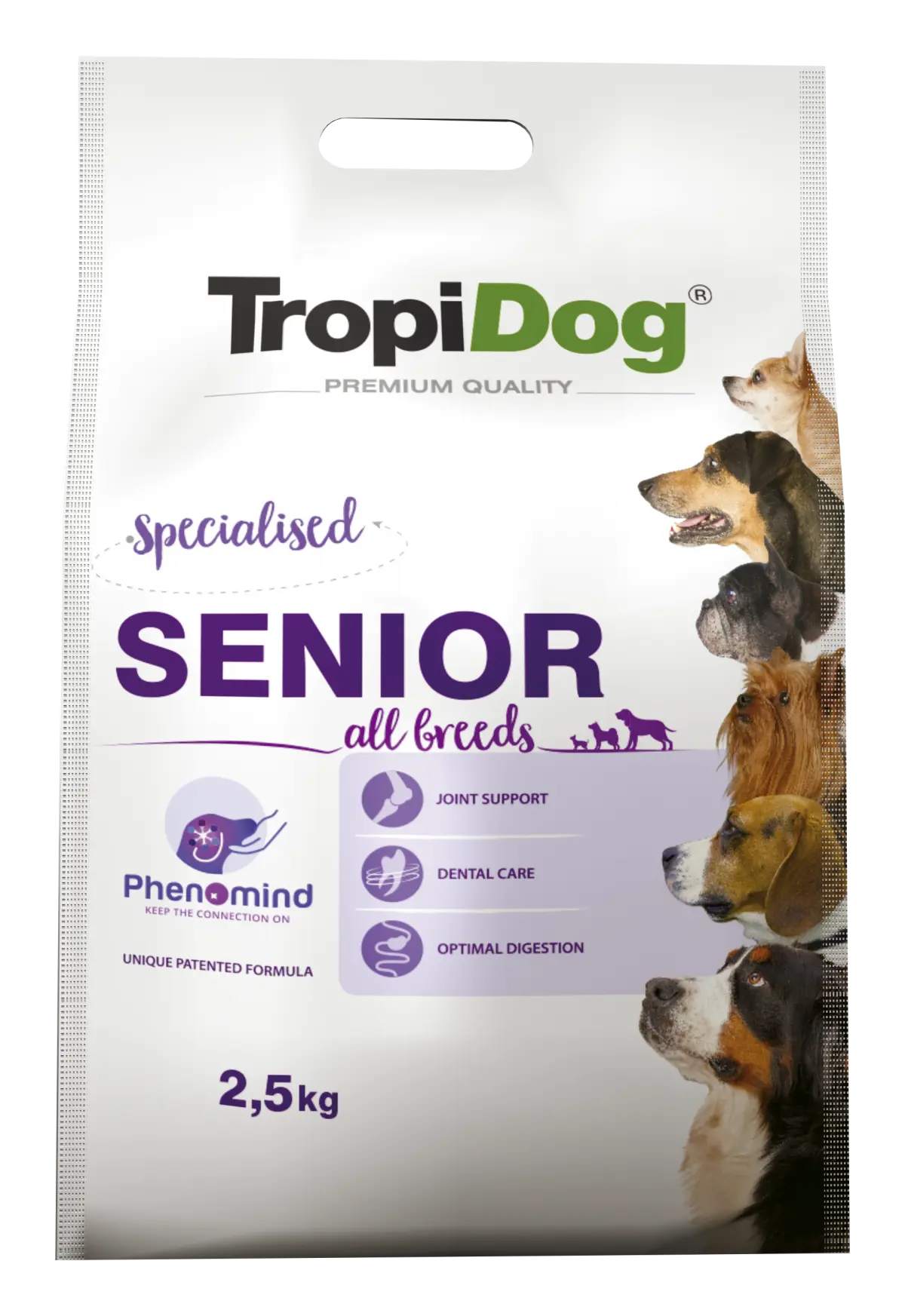 Hrana uscata pentru caini TropiDog,Premium SENIOR, 2.5kg
