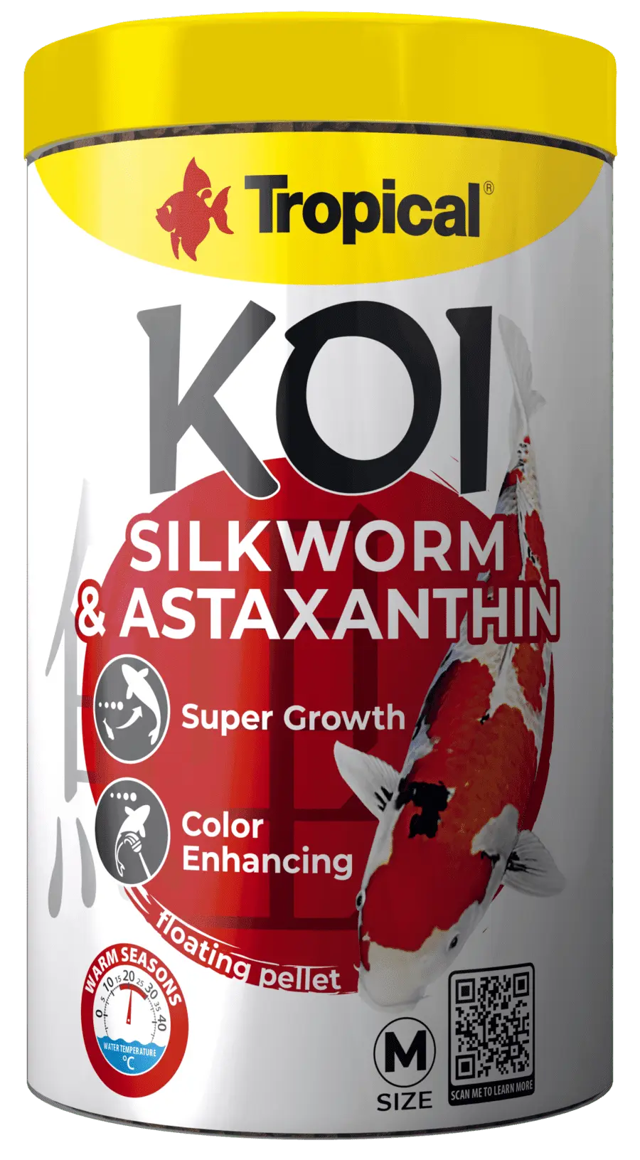 Hrana pentru pesti KOI, TROPICAL Fish, viermi de matase si astaxantina, pellet M-320G