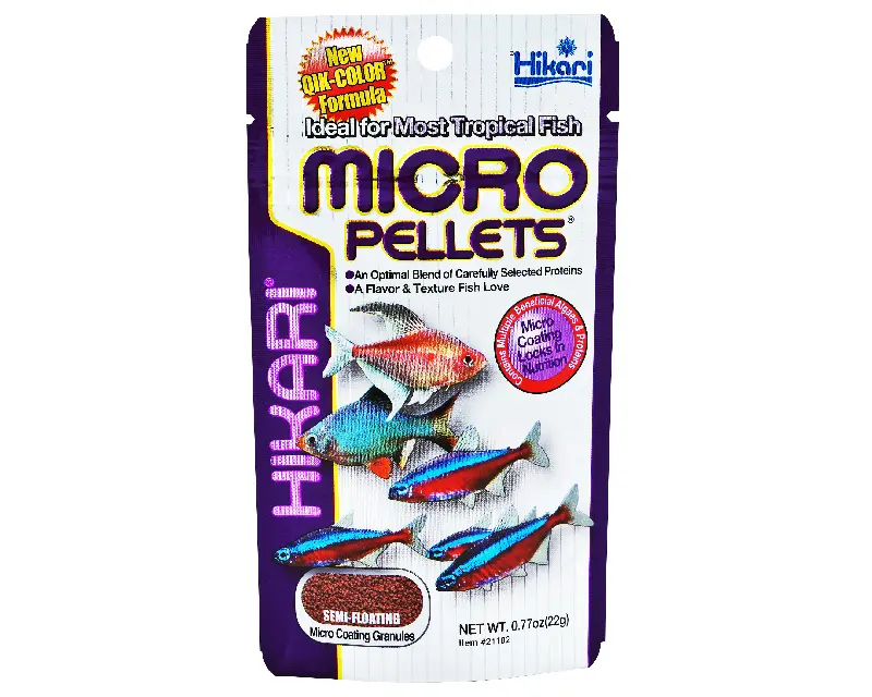 Hrana pentru pesti cu gura mica, Tetra, Tetrazona, Guppy, HIKARI MICRO PELLETS, 22g