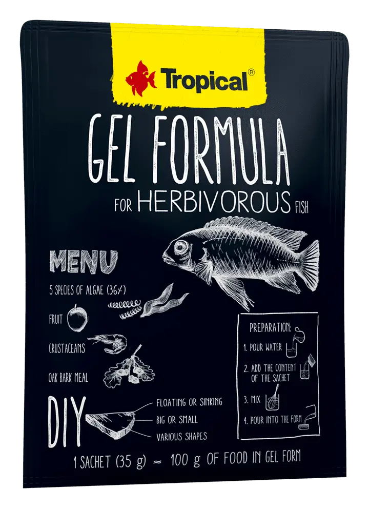 Hrana pentru pesti ierbivori, Tropiclal Gel Formula, plic 35G