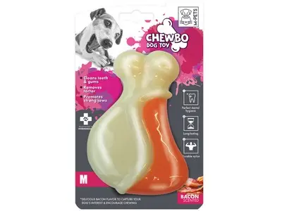 Jucarie dentara CHEWBO LEG cu aroma de bacon, marime M 10633916