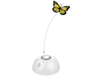 Jucarie interactiva pentru pisici fluturas dansator ALB-20617001