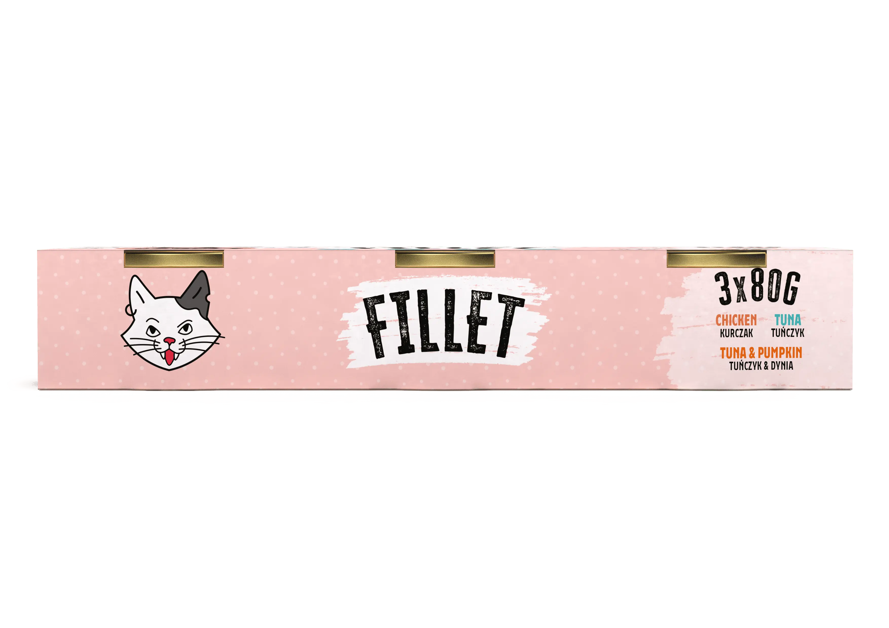 Recompensa umeda pentru pisici adulte Mr. Bandit Cat MIX Fillet,, pui, ton, ton cu si dovleac, 3x80g
