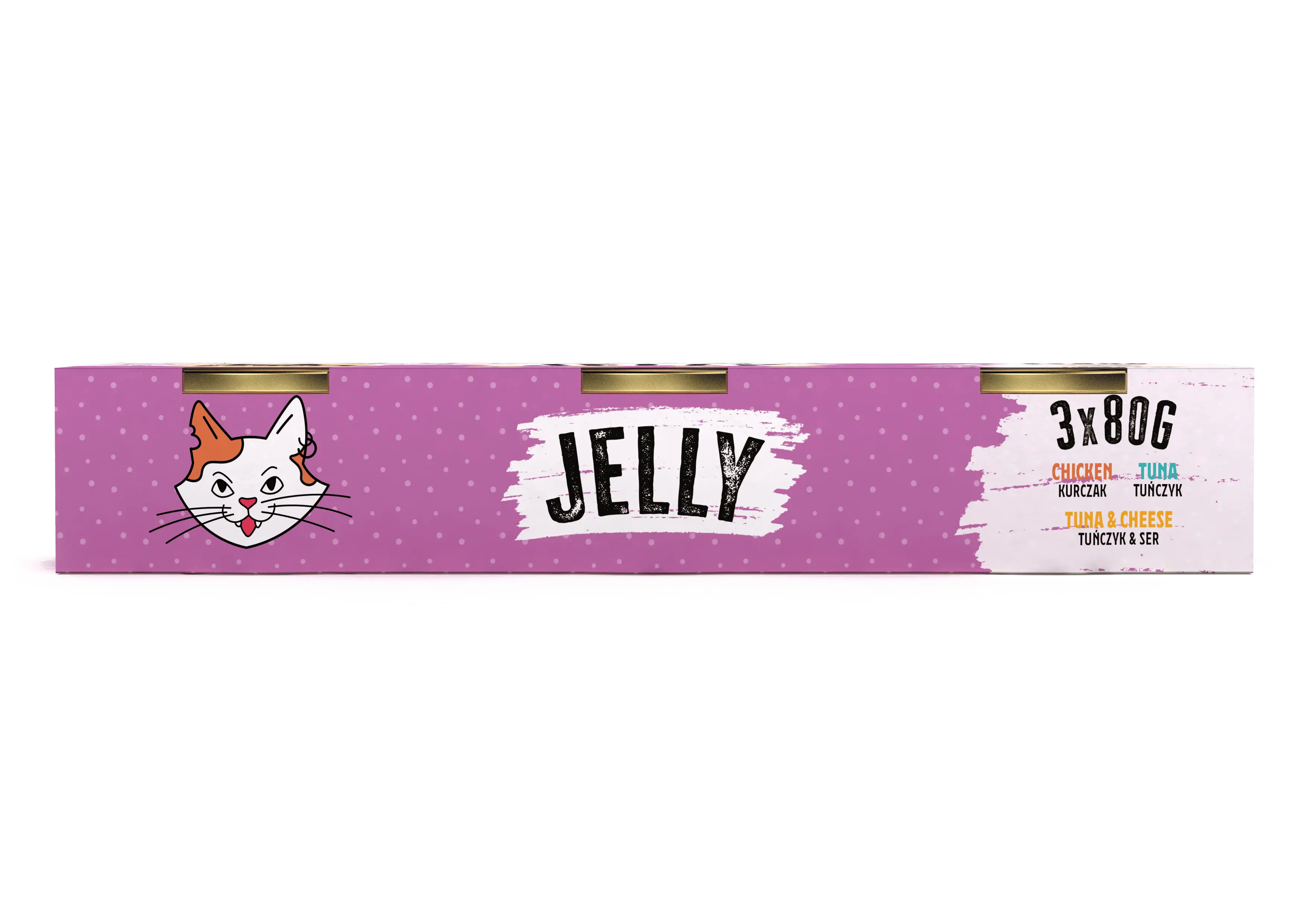 Recompensa umeda pentru pisici adulte Mr. Bandit Cat MIX Jelly, pui, ton, ton si branza, 3x80g