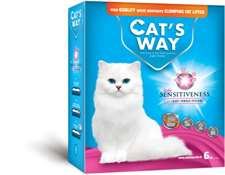 Nisip pentru litiera BENTONITA, CAT'S WAY, BABY POWDER, 6L