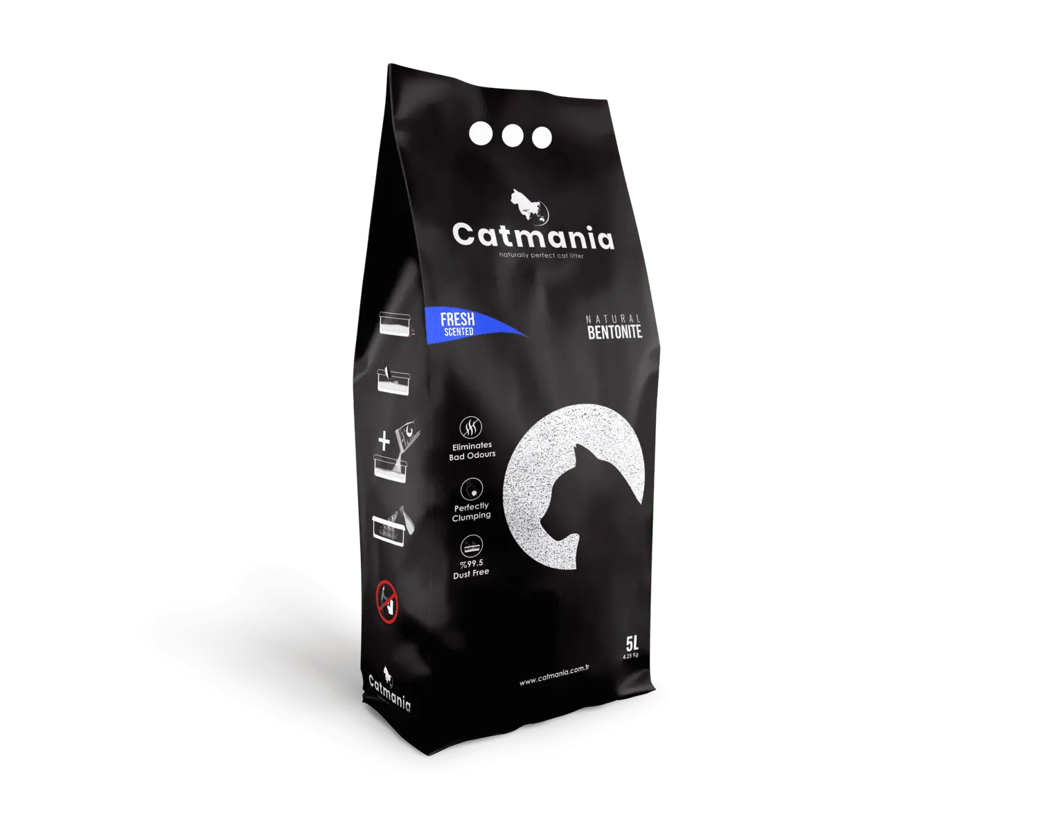 Nisip pentru litiera BENTONITA CATMANIA, FRESH, 5L
