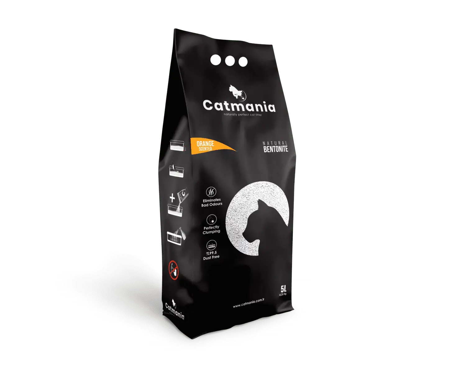 Nisip pentru litiera BENTONITA CATMANIA, ORANGE, 5L