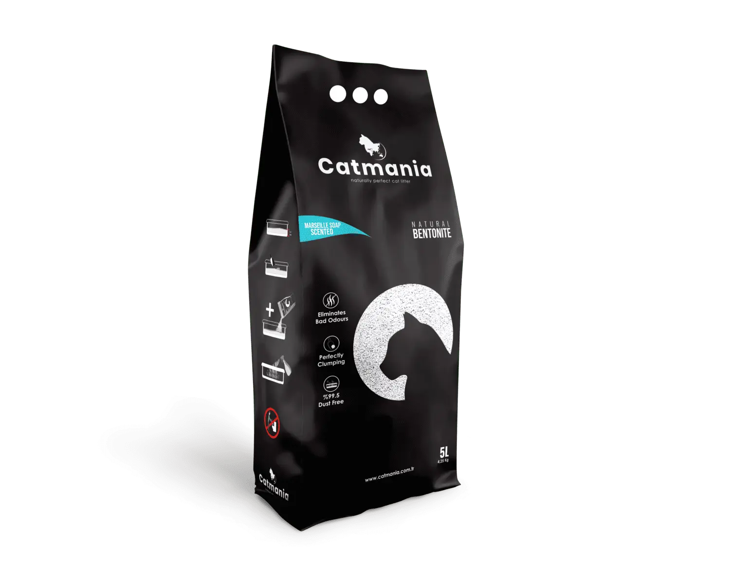 Nisip pentru litiera BENTONITA CATMANIA, Marseille soap, 5L