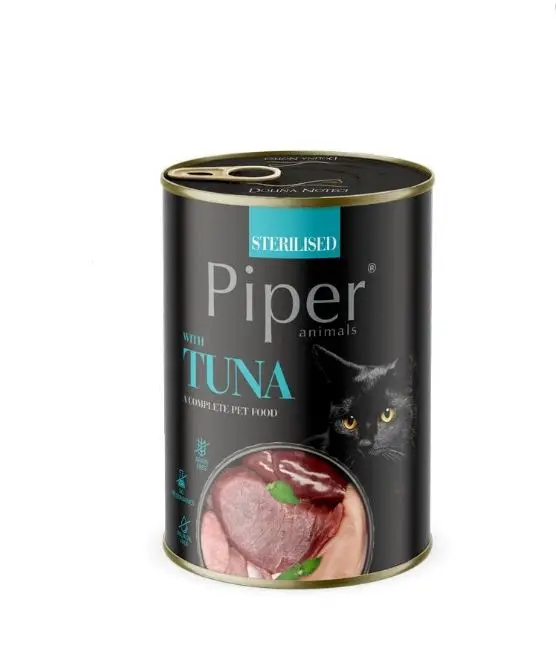 Hrana umeda PIPER CAT STERILISED, carne de ton, 400 g