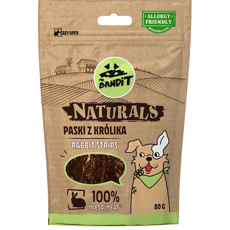 Recompense pentru caini Mr. Bandit Natural, iepure, 80g